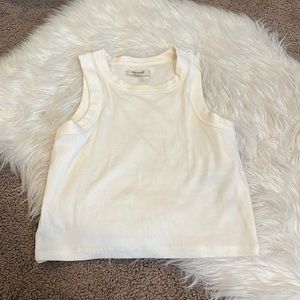 Madewell Brightside crop tank cream size small